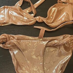 Shimmering Gold Bikini Set